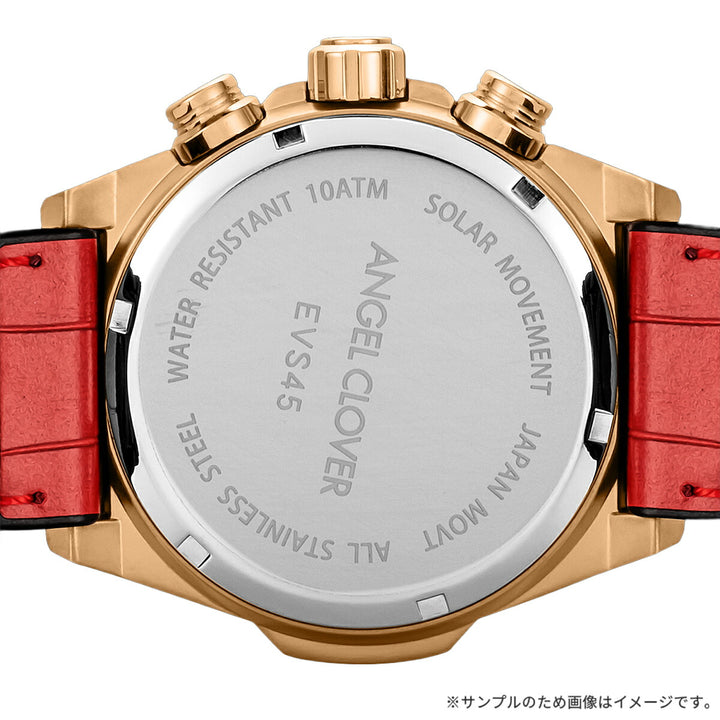 エンジェルクローバー エクスベンチャー ソーラー EVS45PRE-RES メンズ クロノグラフ 革ベルト レッド