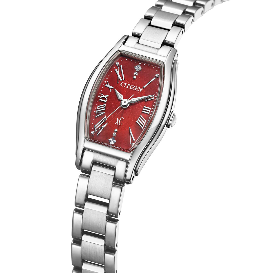 シチズン xC ベーシックコレクション 限定モデル 2026 EW5541-50W レディース ソーラー 長角ケース レッドダイヤル