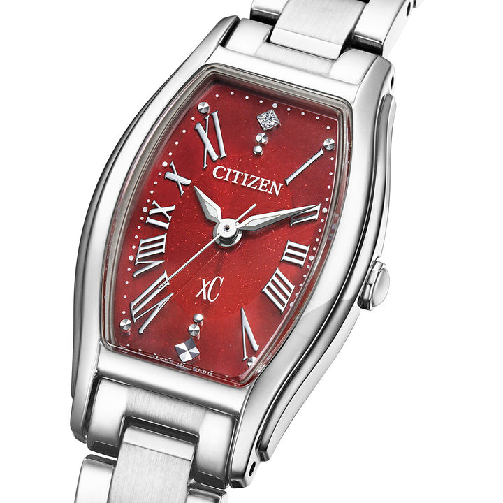 シチズン xC ベーシックコレクション 限定モデル 2026 EW5541-50W レディース ソーラー 長角ケース レッドダイヤル