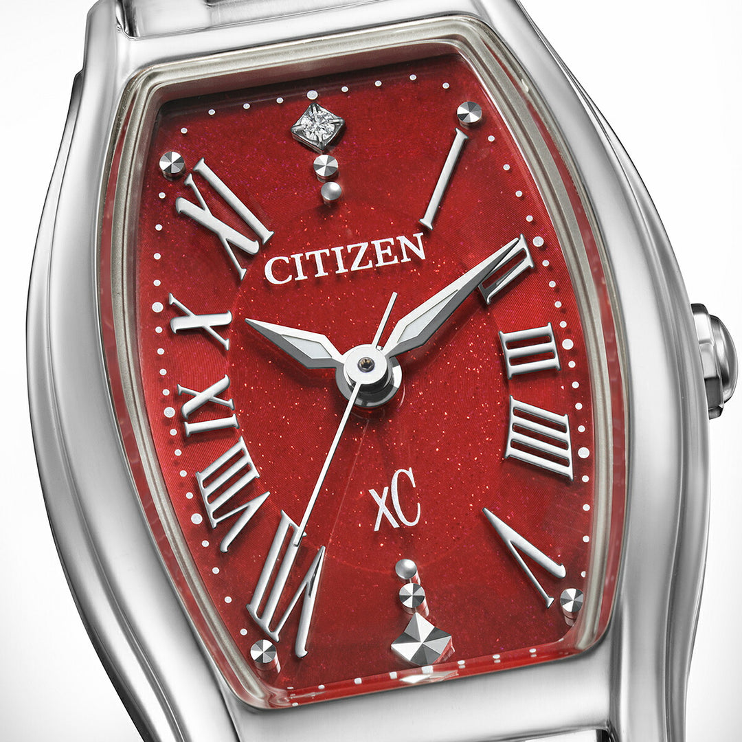 シチズン xC ベーシックコレクション 限定モデル 2026 EW5541-50W レディース ソーラー 長角ケース レッドダイヤル