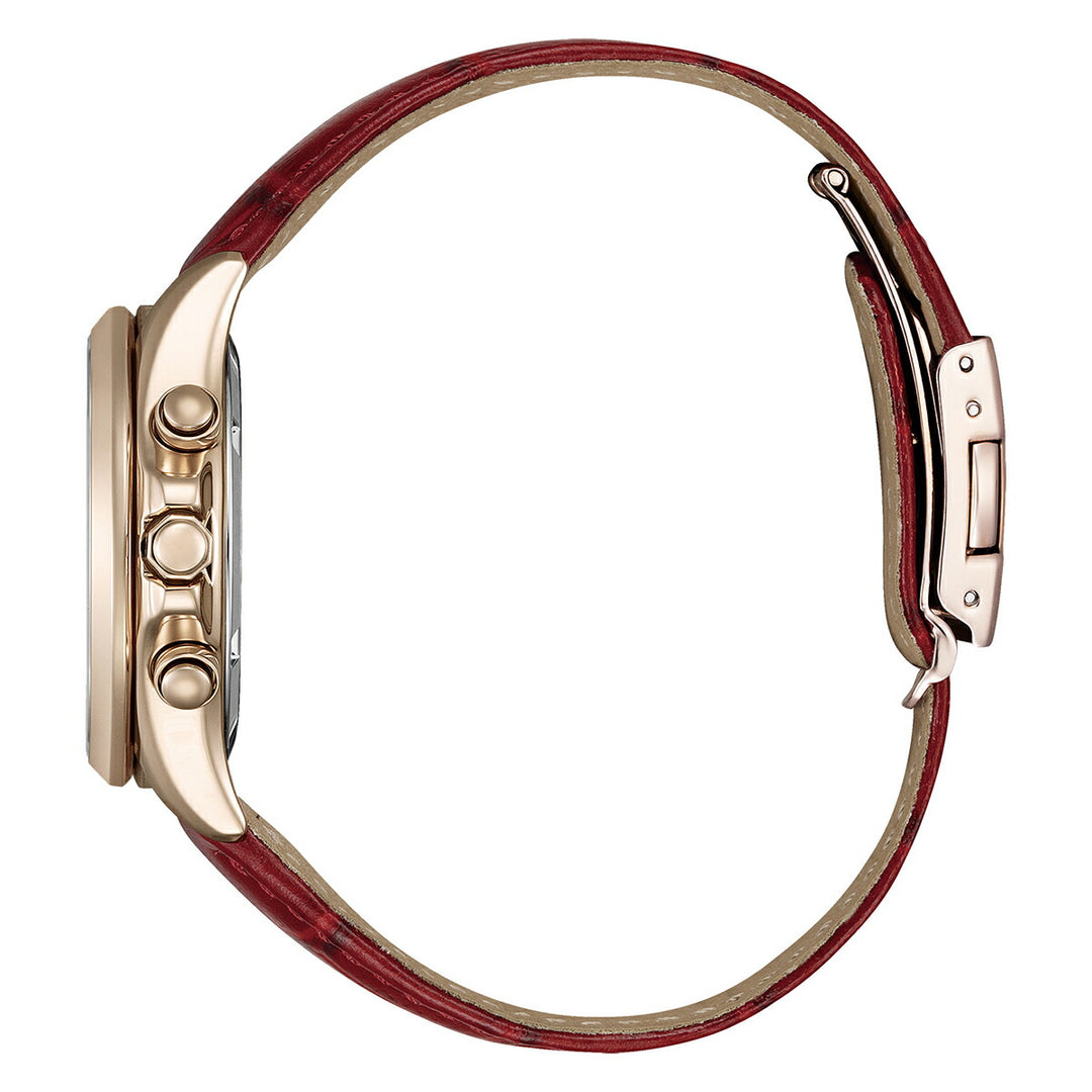 シチズン xC ベーシックコレクション 限定モデル ダークレッド FB1405-15W レディース ソーラー クロノグラフ ダイヤ入りダイヤル 革ベルト