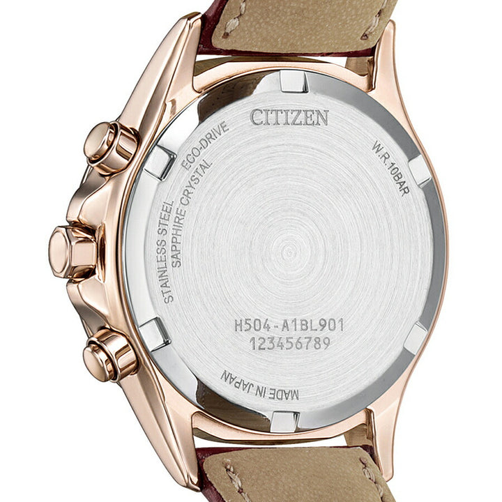 シチズン xC ベーシックコレクション 限定モデル ダークレッド FB1405-15W レディース ソーラー クロノグラフ ダイヤ入りダイヤル 革ベルト