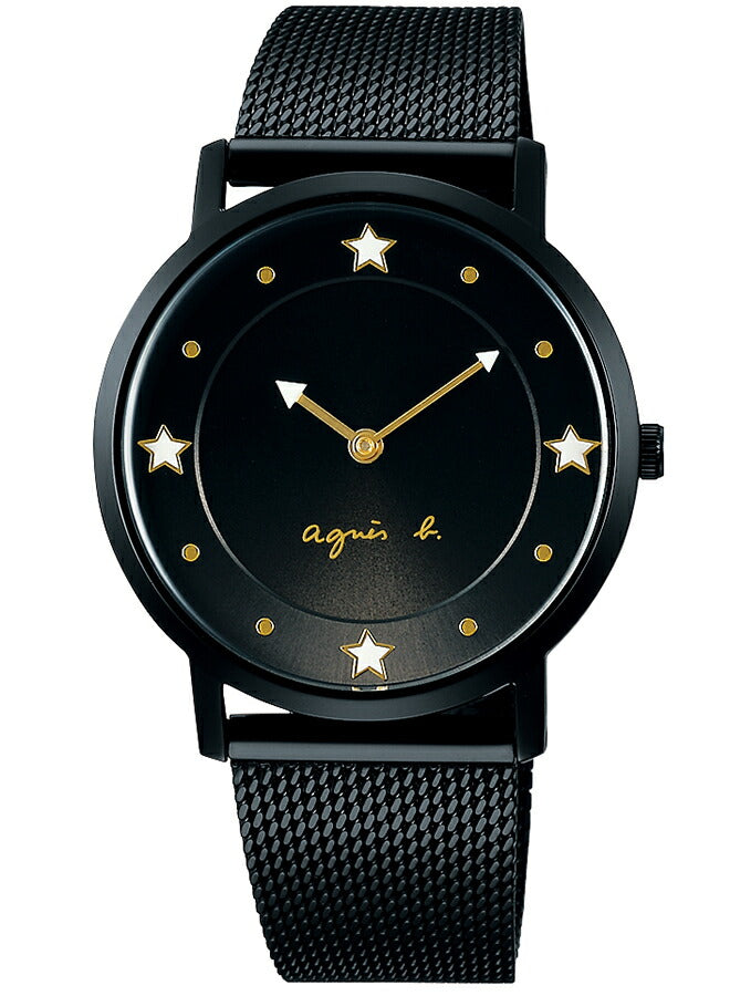 agnes b. アニエスベー ウオッチ35周年記念 限定モデル ファム FCSK758 レディース 腕時計 電池式 ブラック スターインデックス メッシュバンド 国内正規品 セイコー