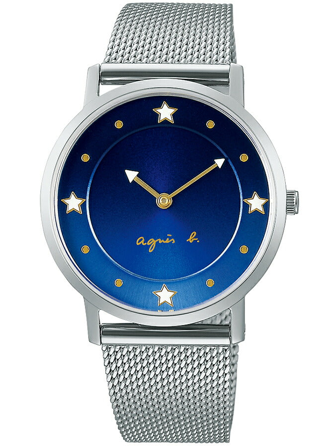 agnes b. アニエスベー ウオッチ35周年記念 限定モデル ファム FCSK759 レディース 腕時計 電池式 ネイビーダイヤル スターインデックス メッシュバンド 国内正規品 セイコー