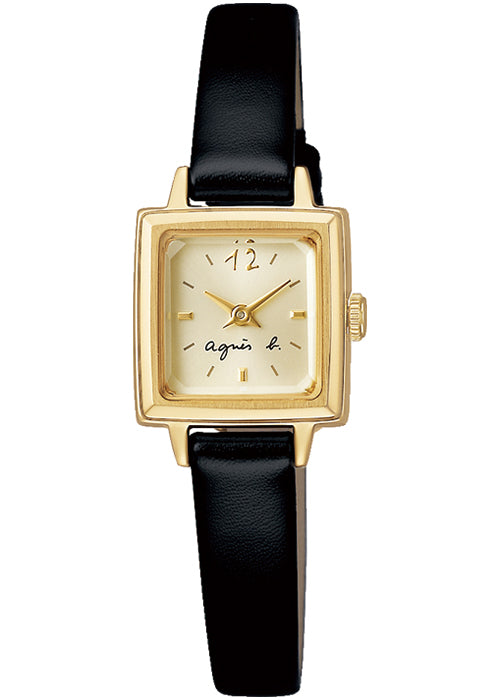 アニエスベーFBSD936 ブラック ゴールド ソーラー 腕時計 レディースn019140