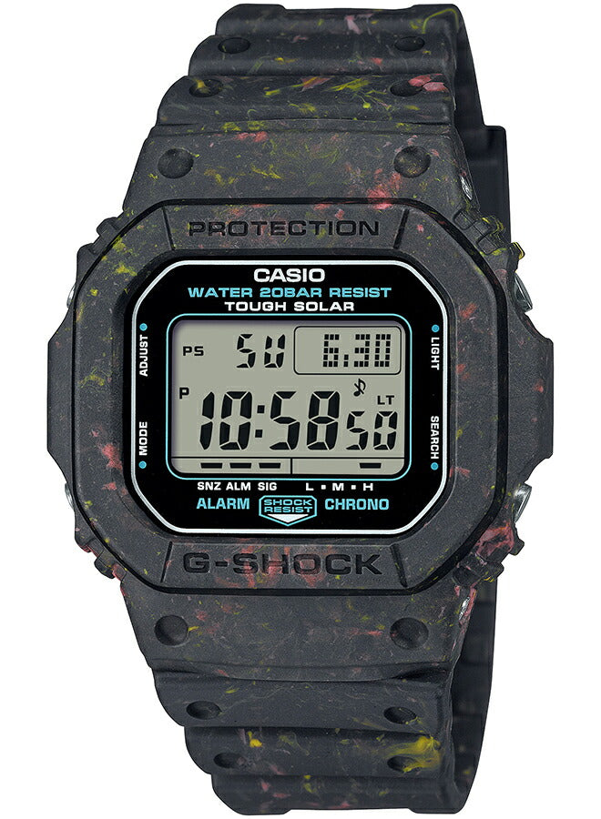 G-SHOCK 5600シリーズ 廃棄樹脂 リサイクル G-5600BG-1JR メンズ 腕時計 ソーラー デジタル 樹脂バンド マッドブラック 国内正規品 カシオ