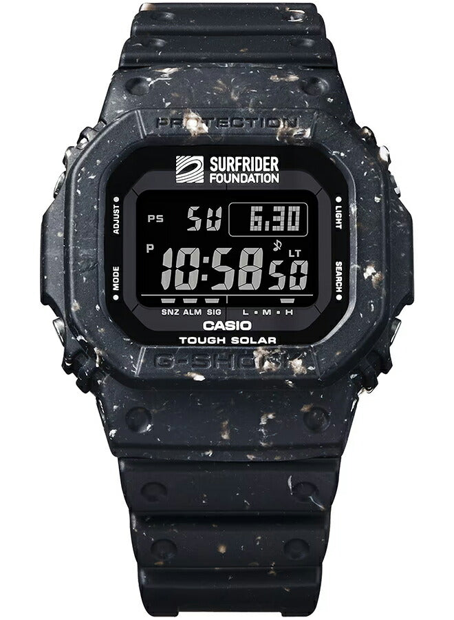 G-SHOCK SURFRIDER FOUNDATION コラボレーションモデル G-5600SRF-1JR メンズ 腕時計 ソーラー デジタル スクエア 樹脂バンド 反転液晶 国内正規品 カシオ