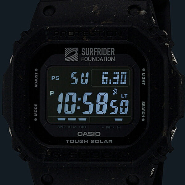 G-SHOCK SURFRIDER FOUNDATION コラボレーションモデル G-5600SRF-1JR メンズ 腕時計 ソーラー デジタル スクエア 樹脂バンド 反転液晶 国内正規品 カシオ