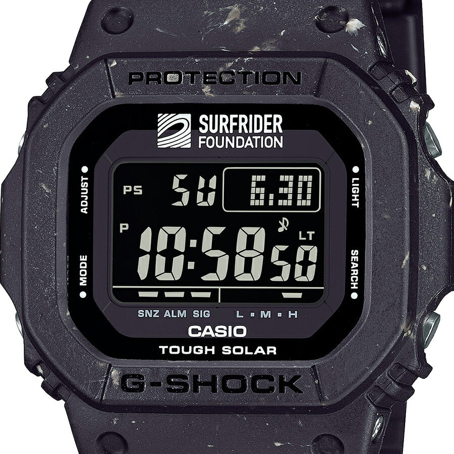 G-SHOCK SURFRIDER FOUNDATION コラボレーションモデル G-5600SRF-1JR メンズ 腕時計 ソーラー デジタル スクエア 樹脂バンド 反転液晶 国内正規品 カシオ