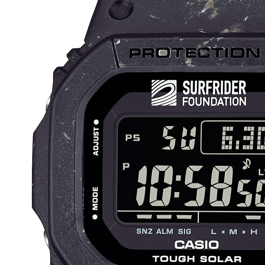 G-SHOCK SURFRIDER FOUNDATION コラボレーションモデル G-5600SRF-1JR メンズ 腕時計 ソーラー デジタル スクエア 樹脂バンド 反転液晶 国内正規品 カシオ