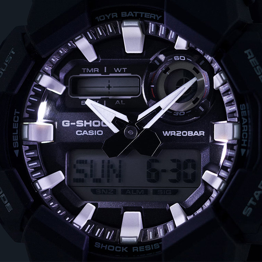 【新品・未使用】⭐️ CASIO G-SHOCK/腕時計 GA-010 ブラック G-SHOCK 10年バッテリー GA-010-1AJF メンズ 電池式 アナデジ