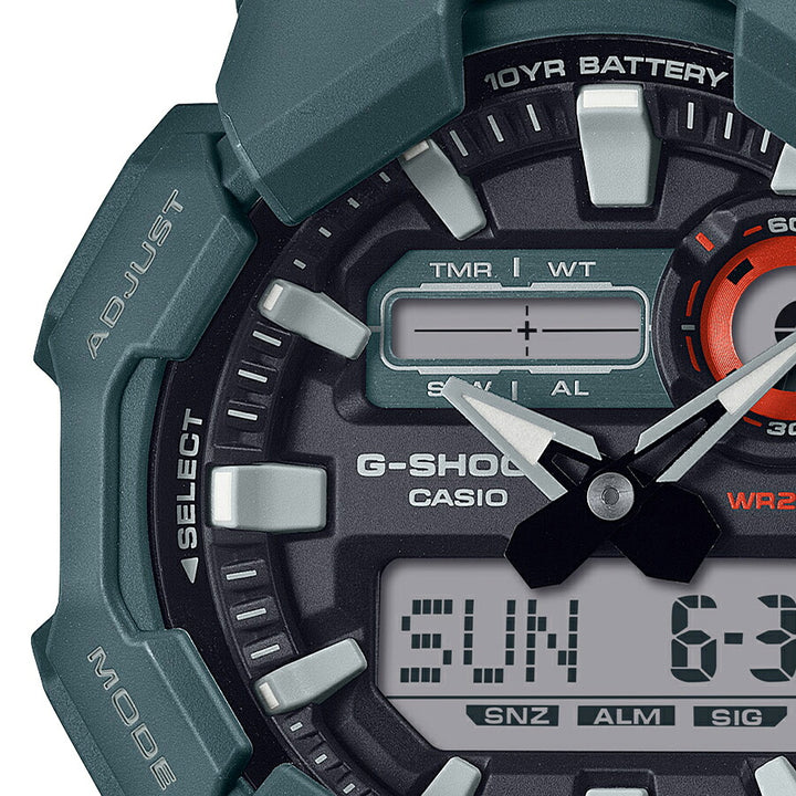 G-SHOCK GA-010シリーズ 10年バッテリー GA-010-2AJF メンズ 腕時計 電池式 アナデジ ラウンド ブルーグリーン 国内正規品 カシオ