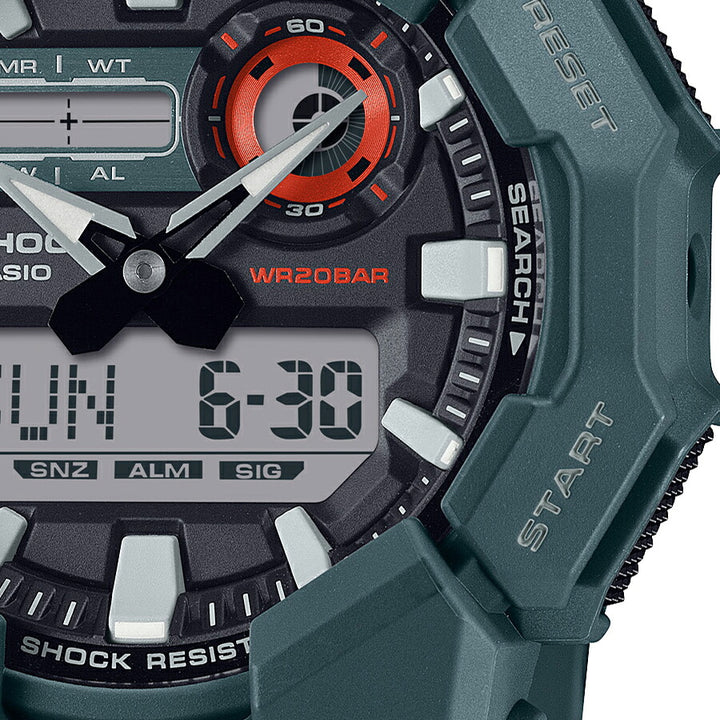 G-SHOCK GA-010シリーズ 10年バッテリー GA-010-2AJF メンズ 腕時計 電池式 アナデジ ラウンド ブルーグリーン 国内正規品 カシオ