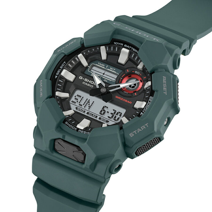 G-SHOCK GA-010シリーズ 10年バッテリー GA-010-2AJF メンズ 腕時計 電池式 アナデジ ラウンド ブルーグリーン 国内正規品 カシオ