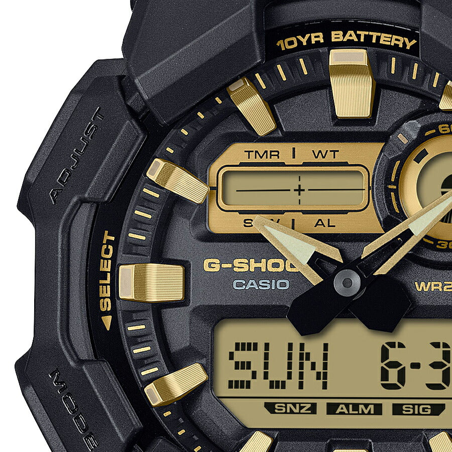 G-SHOCK ブラック&ゴールド 10年バッテリー ビッグケース GA-010GB