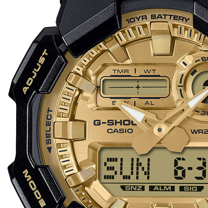G-SHOCK ブラック&ゴールド 10年バッテリー ビッグケース GA-010GGB-1A9JF メンズ 電池式 アナデジ