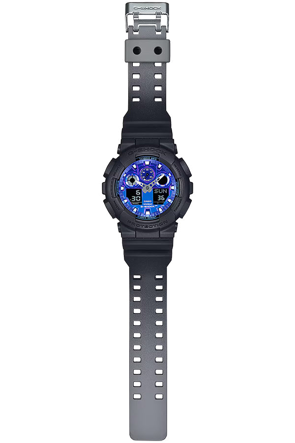 G-SHOCK フレイムインサイド フレイムブルー GA-100FL-1AJF メンズ 腕時計 電池式 ビッグケース アナデジ 樹脂バンド 反転液晶 国内正規品 カシオ
