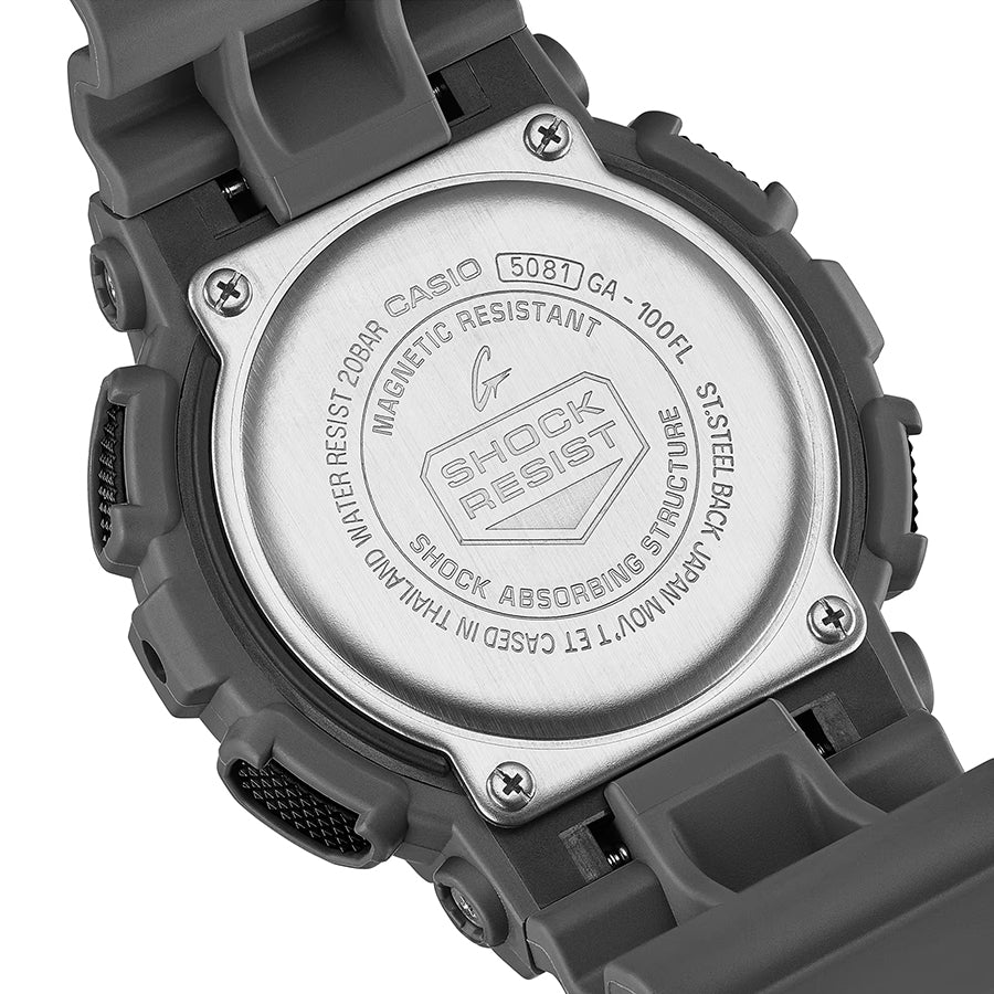 G-SHOCK フレイムインサイド フレイムオレンジ GA-100FL-8AJF メンズ 腕時計 電池式 ビッグケース アナデジ 樹脂バンド 反転液晶 国内正規品 カシオ