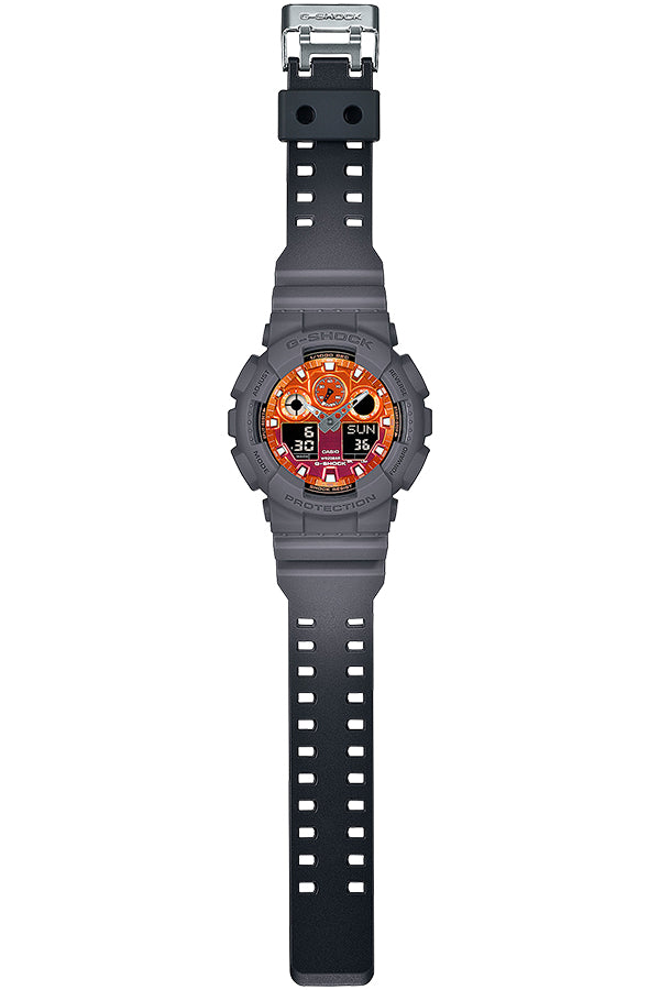 G-SHOCK フレイムインサイド フレイムオレンジ GA-100FL-8AJF メンズ 腕時計 電池式 ビッグケース アナデジ 樹脂バンド 反転液晶 国内正規品 カシオ