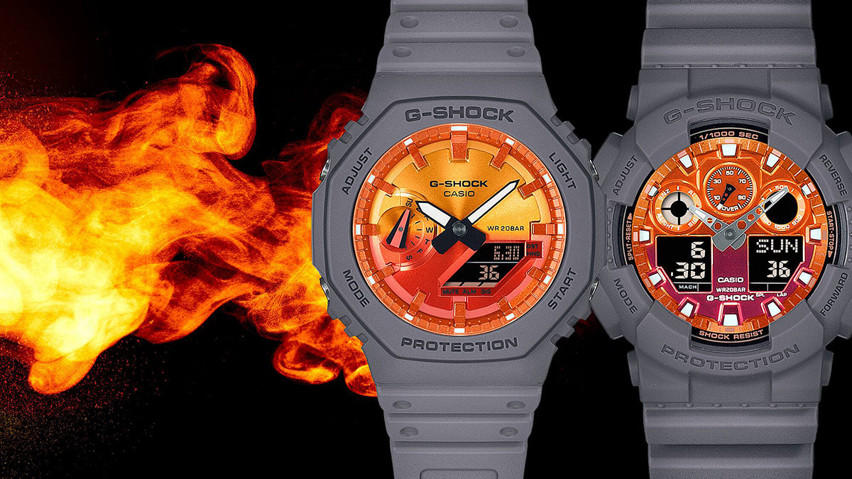 G-SHOCK フレイムインサイド フレイムオレンジ GA-100FL-8AJF メンズ 腕時計 電池式 ビッグケース アナデジ 樹脂バンド 反転液晶 国内正規品 カシオ
