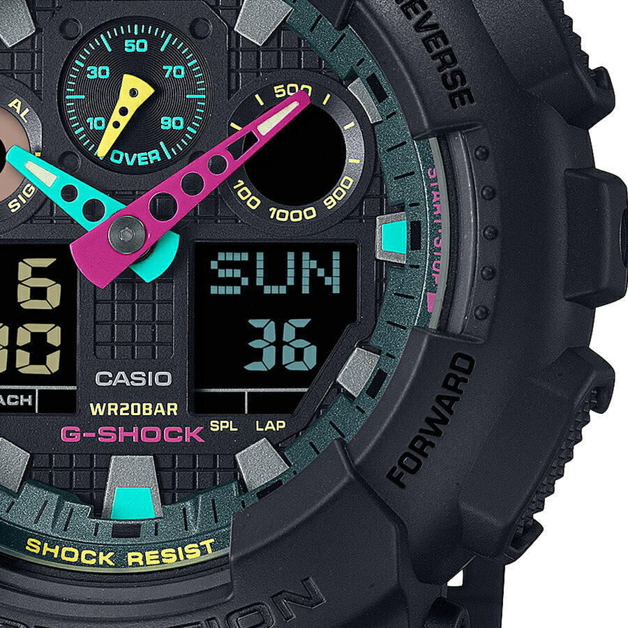 G-SHOCK Multi Fluorescent color 蛍光色デザイン GA-100MF-1AJF メンズ 腕時計 電池式 ビッグケース アナデジ 反転液晶 国内正規品 カシオ