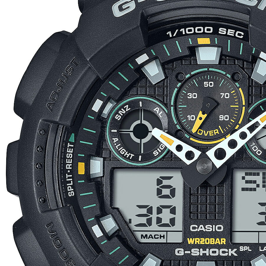 G-SHOCK Two tone utility colors GA-100TU-1A3JF メンズ 腕時計 電池式 ビッグケース アナデジ 樹脂バンド ブラック オリーブグリーン 国内正規品 カシオ