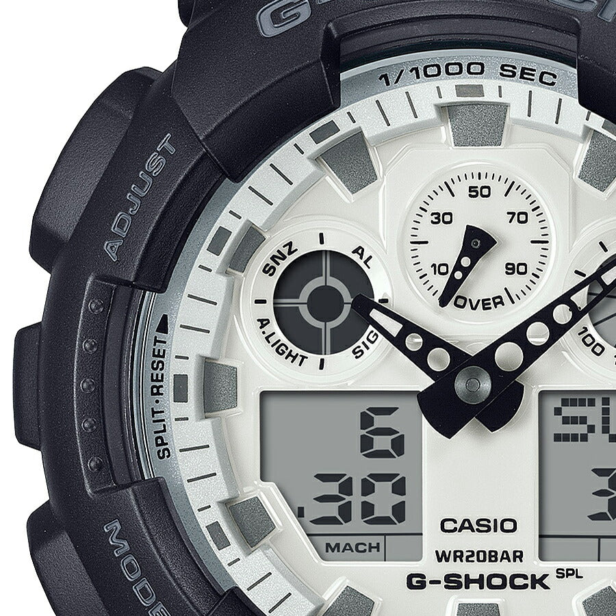 G-SHOCK ブラック&ブリリアントホワイト GA-100WD-1AJF メンズ 腕時計 電池式 ビッグケース アナデジ 樹脂バンド 国内正規品 カシオ