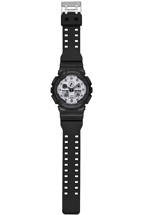 G-SHOCK ブラック&ブリリアントホワイト GA-100WD-1AJF メンズ 電池式