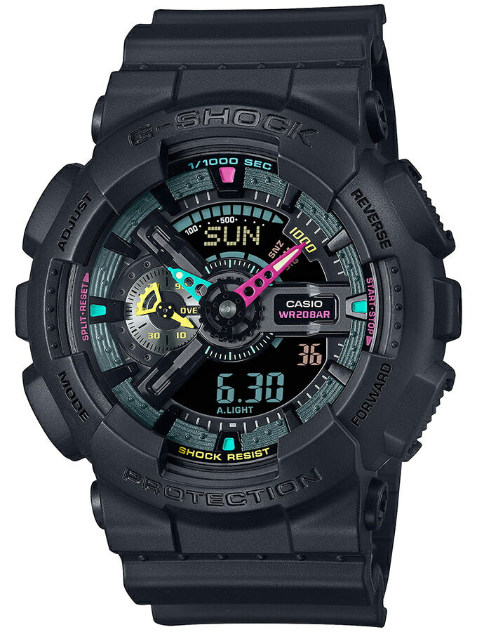 G-SHOCK Multi Fluorescent color 蛍光色デザイン GA-110MF-1AJF メンズ 腕時計 電池式 アナデジ ビッグケース 反転液晶 国内正規品 カシオ