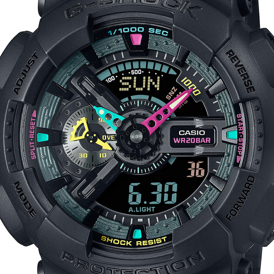 G-SHOCK Multi Fluorescent color 蛍光色デザイン GA-110MF-1AJF メンズ 腕時計 電池式 アナデジ ビッグケース 反転液晶 国内正規品 カシオ