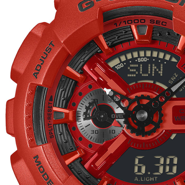 G-SHOCK アイコニック スタイルズ レッド ブラックアクセント GA-110RRB-4AJF メンズ 電池式 ビッグケース アナデジ 樹脂バンド 反転液晶