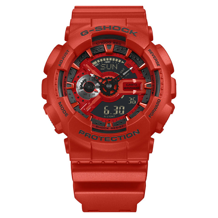 G-SHOCK アイコニック スタイルズ レッド ブラックアクセント GA-110RRB-4AJF メンズ 電池式 ビッグケース アナデジ 樹脂バンド 反転液晶