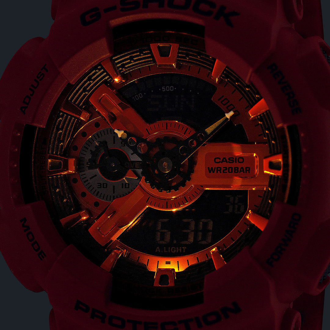G-SHOCK アイコニック スタイルズ レッド ブラックアクセント GA-110RRB-4AJF メンズ 電池式 ビッグケース アナデジ 樹脂バンド 反転液晶