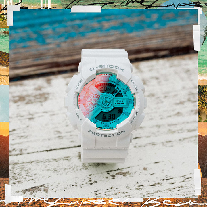 G-SHOCK 110 BEACH TIME LAPSE ビーチタイムラプス GA-110TL-7AJF メンズ 腕時計 電池式 ビッグケース アナデジ 樹脂バンド ホワイト 国内正規品 カシオ