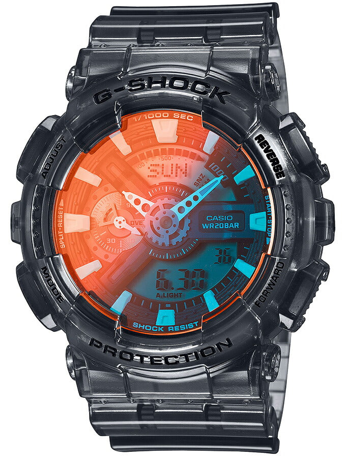 G-SHOCK 110 BEACH TIME LAPSE ビーチタイムラプス GA-110TLS-8AJF メンズ 腕時計 電池式 ビッグケース アナデジ 樹脂バンド グレー スケルトン 国内正規品 カシオ