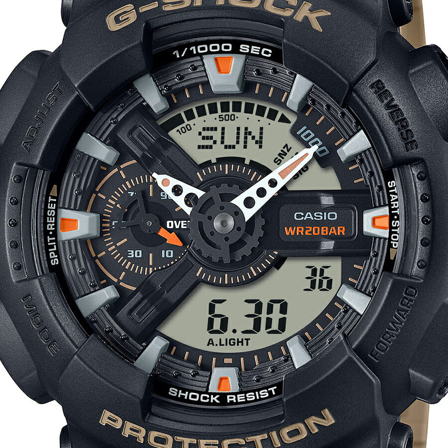 G-SHOCK Two tone utility colors GA-110TU-1A5JF メンズ 腕時計 電池式 ビッグケース アナデジ 樹脂バンド ブラック カーキ 国内正規品 カシオ