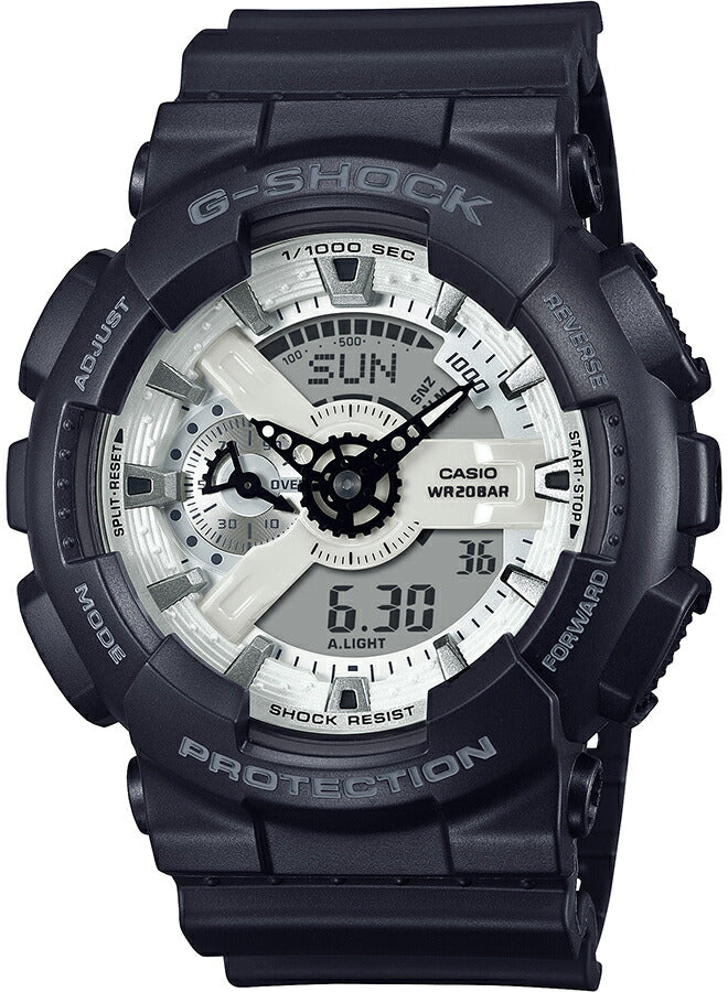 G-SHOCK ブラック&ブリリアントホワイト GA-110WD-1AJF メンズ 腕時計 電池式 ビッグケース アナデジ 樹脂バンド 国内正規品 カシオ