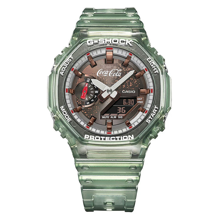 G-SHOCK コカ・コーラ コラボレーションモデル GA-2100CC-3AJR メンズ 電池式 アナデジ オクタゴン 樹脂バンド スケルトン