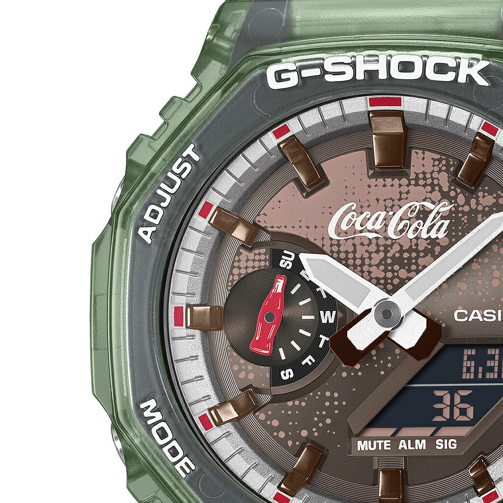 G-SHOCK コカ・コーラ コラボレーションモデル GA-2100CC-3AJR メンズ 電池式 アナデジ オクタゴン 樹脂バンド スケルトン