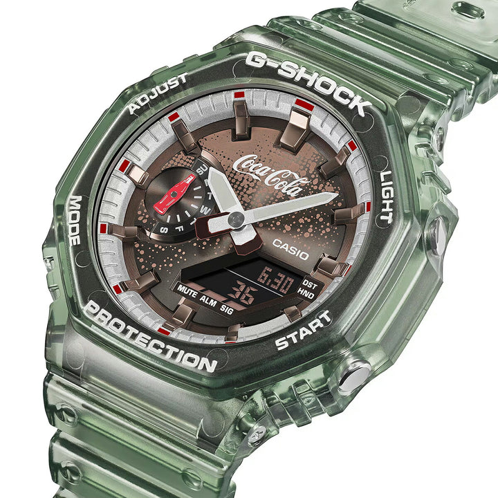 G-SHOCK コカ・コーラ コラボレーションモデル GA-2100CC-3AJR メンズ 電池式 アナデジ オクタゴン 樹脂バンド スケルトン