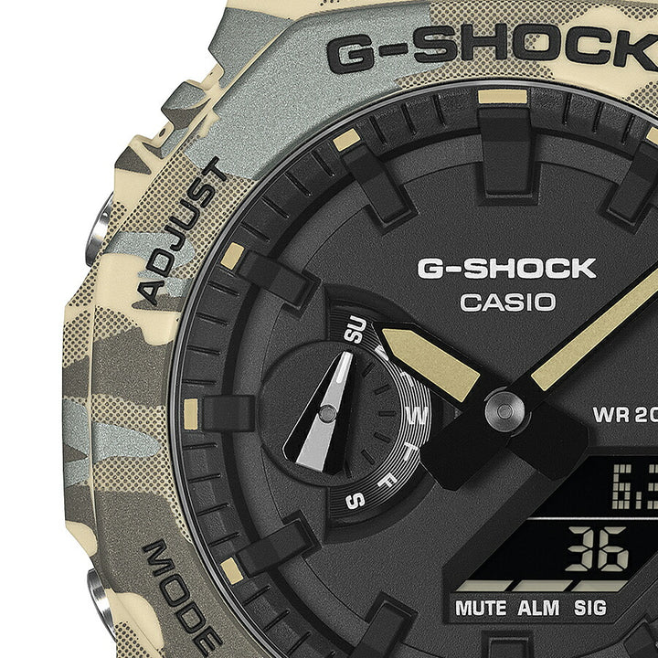 G-SHOCK カモフラージュ ベージュ GA-2100CM-5AJF メンズ 電池式 アナデジ オクタゴン 樹脂バンド 反転液晶
