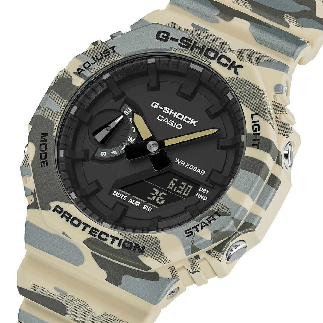 G-SHOCK カモフラージュ ベージュ GA-2100CM-5AJF メンズ 電池式 アナデジ オクタゴン 樹脂バンド 反転液晶