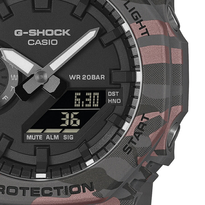 G-SHOCK カモフラージュ GA-2100CM-8AJF メンズ 電池式 アナデジ オクタゴン 樹脂バンド 反転液晶