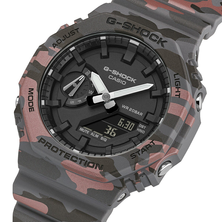 G-SHOCK カモフラージュ GA-2100CM-8AJF メンズ 電池式 アナデジ オクタゴン 樹脂バンド 反転液晶
