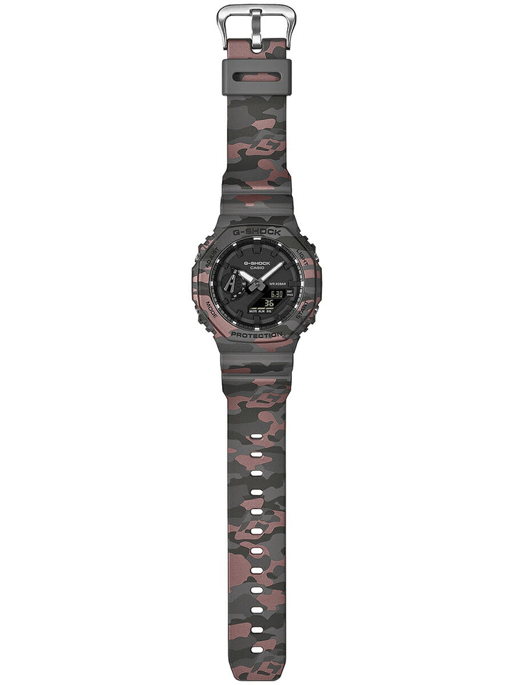 G-SHOCK カモフラージュ GA-2100CM-8AJF メンズ 電池式 アナデジ オクタゴン 樹脂バンド 反転液晶