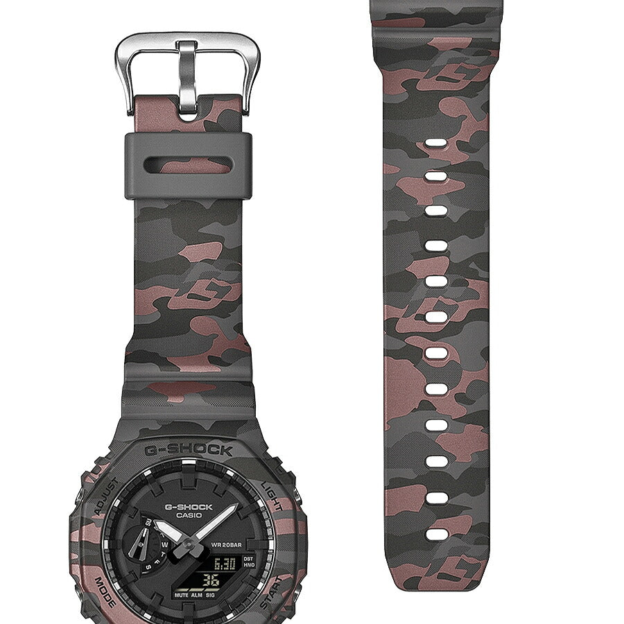 G-SHOCK カモフラージュ GA-2100CM-8AJF メンズ 電池式 アナデジ オクタゴン 樹脂バンド 反転液晶