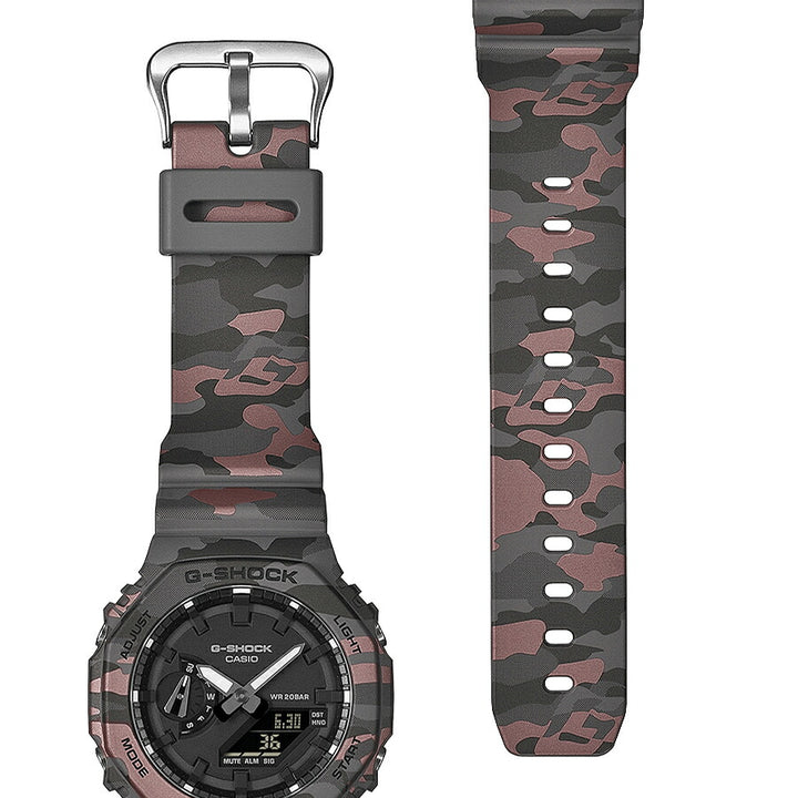 G-SHOCK カモフラージュ GA-2100CM-8AJF メンズ 電池式 アナデジ オクタゴン 樹脂バンド 反転液晶
