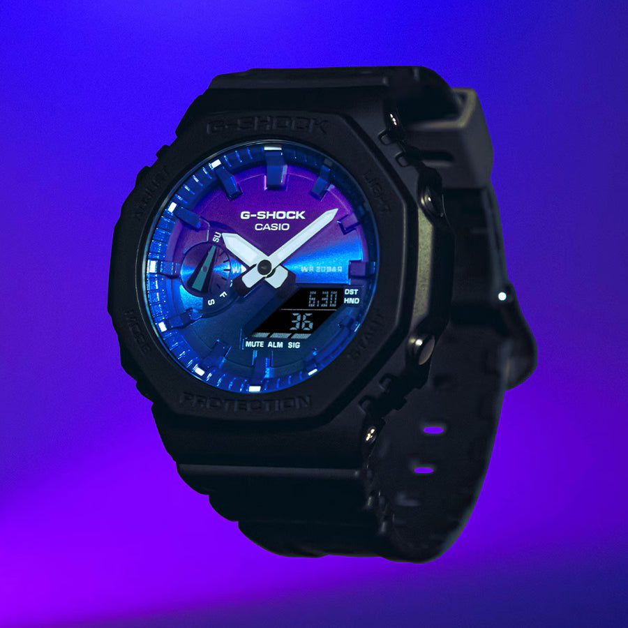 G-SHOCK フレイムインサイド フレイムブルー GA-2100FL-1AJF メンズ 腕時計 電池式 オクタゴン アナデジ 反転液晶 国内正規品 カシオ