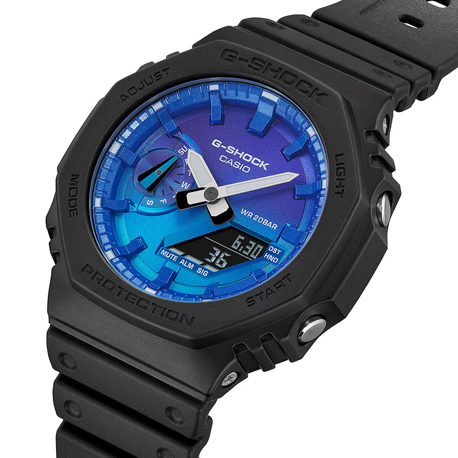 G-SHOCK フレイムインサイド フレイムブルー GA-2100FL-1AJF メンズ 腕時計 電池式 オクタゴン アナデジ 反転液晶 国内正規品 カシオ