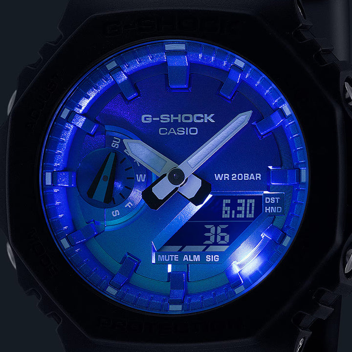 G-SHOCK フレイムインサイド フレイムブルー GA-2100FL-1AJF メンズ 腕時計 電池式 オクタゴン アナデジ 反転液晶 国内正規品 カシオ